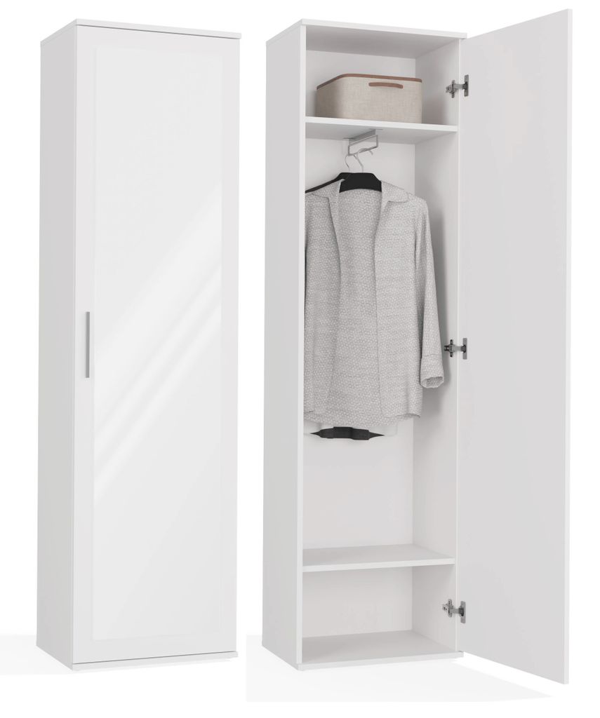 Topeshop DUO SZAFKA BIEL, Biały, Szafa, 2 pół., 1 drzw., Zdjęcie produktu 