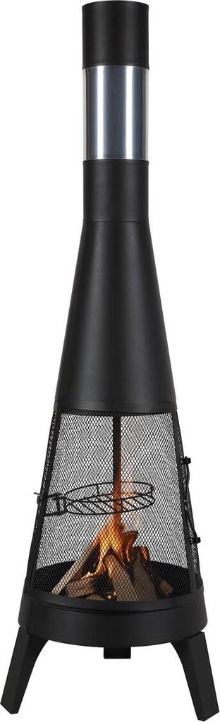 20 Chiminea Outdoor-Holzfeuerstelle mit Grillrost und Kaminmantel