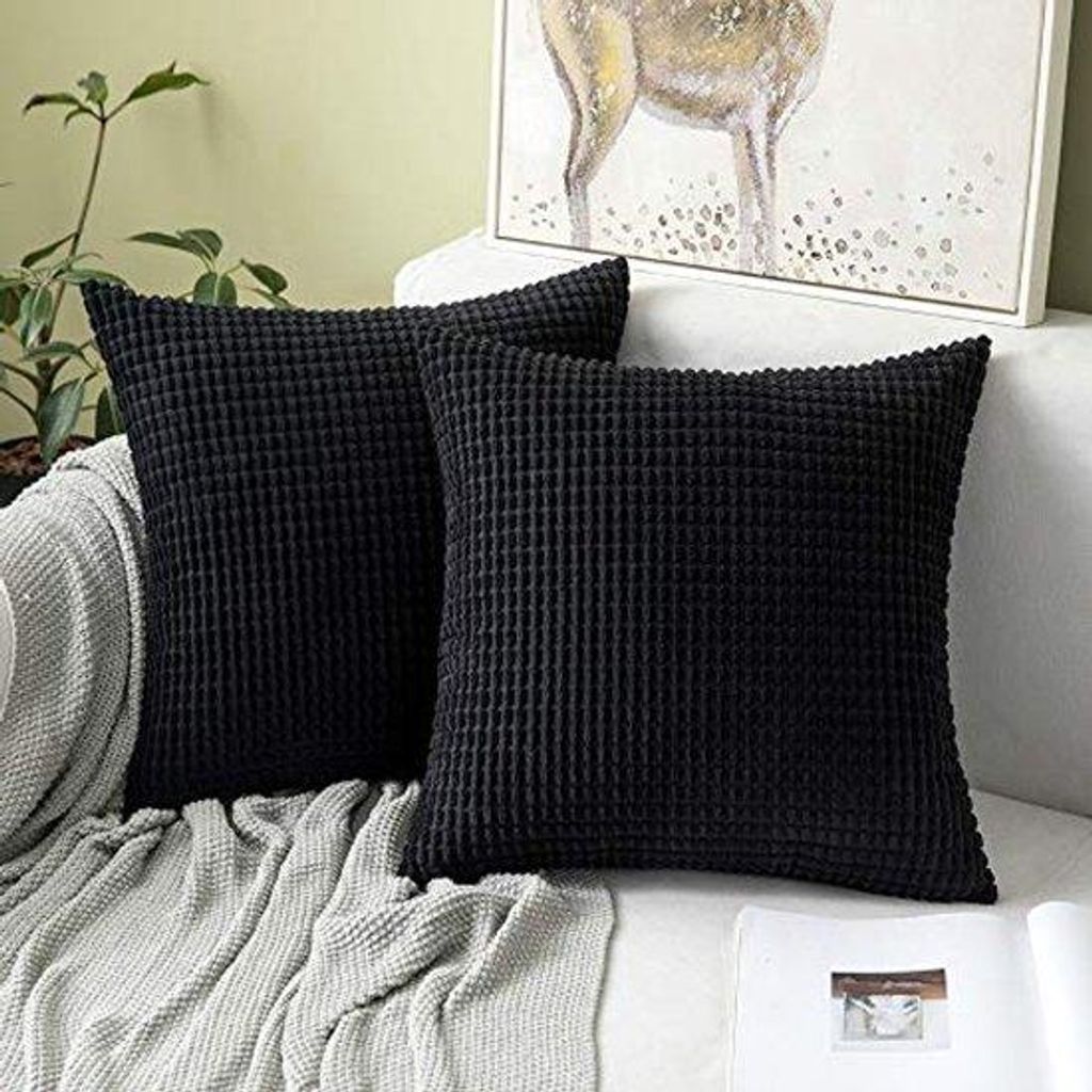 MIULEE ist kein Herstellername, daher bleibt der Titel wie folgt:Corduroy-Set mit 2 kussenhoezen, 40x40 cm, schwarz für Wohnzimmer und Schlafzimmer