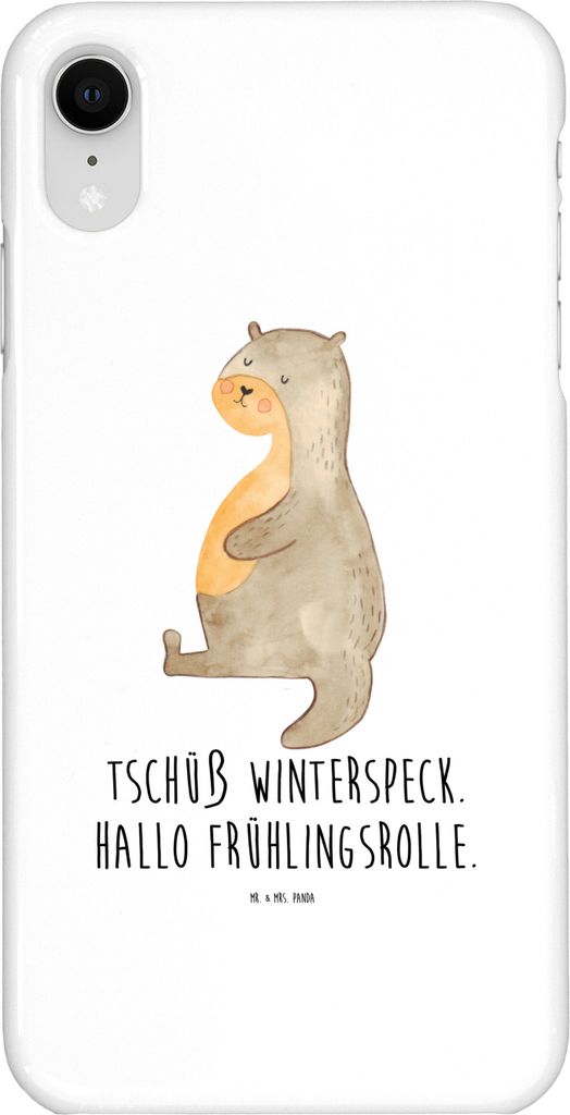 Mr. & Mrs. Panda Iphone XR Handyhülle Otter Bauch - Weiß - Geschenk, Essen. Foodlover, Winterspeck, Premium Kunststoff, dick, Handy Case, Sportmu...