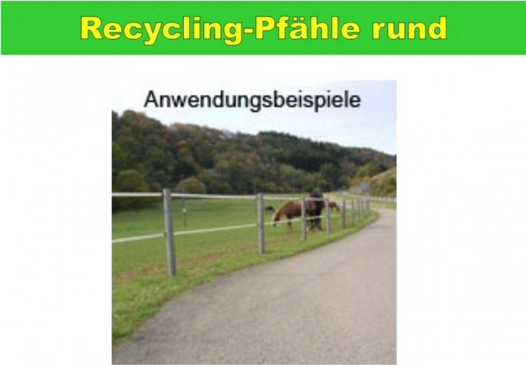 Recycling Weidezaun Pfahl rund mit Spitze 45 x 1500 mm Produktbild 