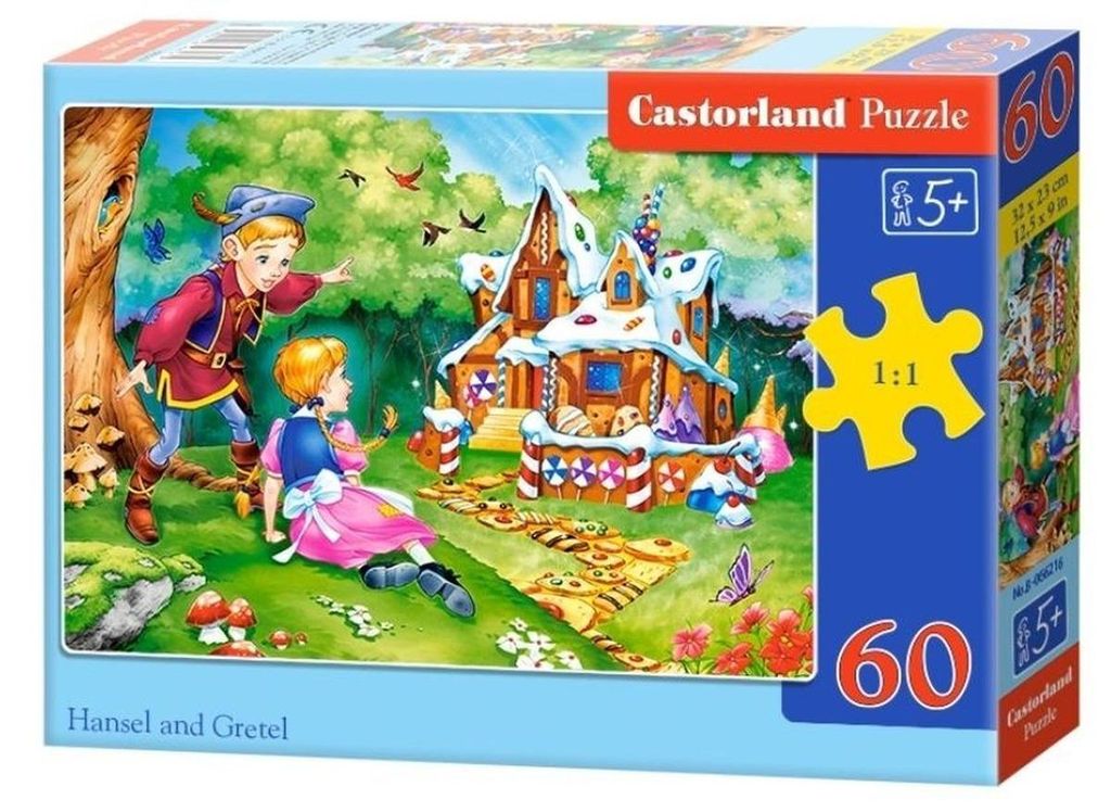 Puzzel 60 stukjes Hansel and Gretel Castorland 66216 Productafbeelding 