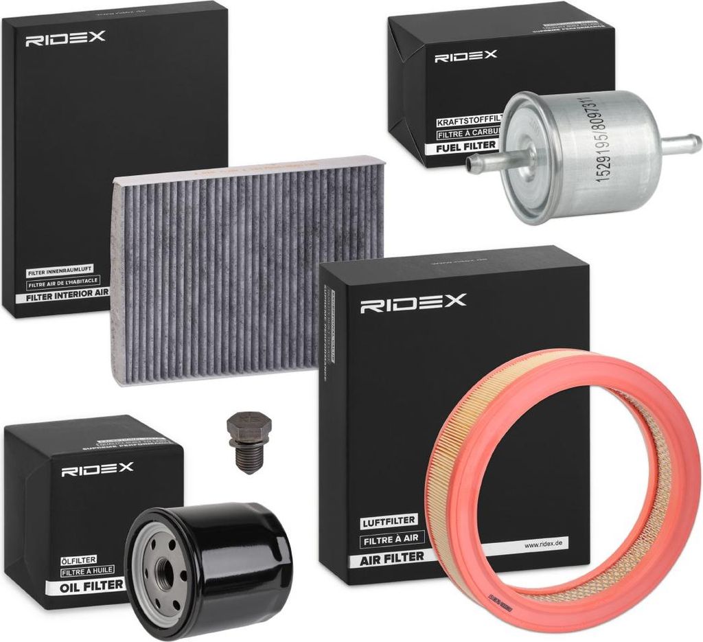 RIDEX Filterset Inspektionspaket Filtersatz für VW Polo Schrägheck (6N1) Caddy II Kastenwagen (9K9A) Polo Classic (6V2) Polo Variant (6V5) für SEAT