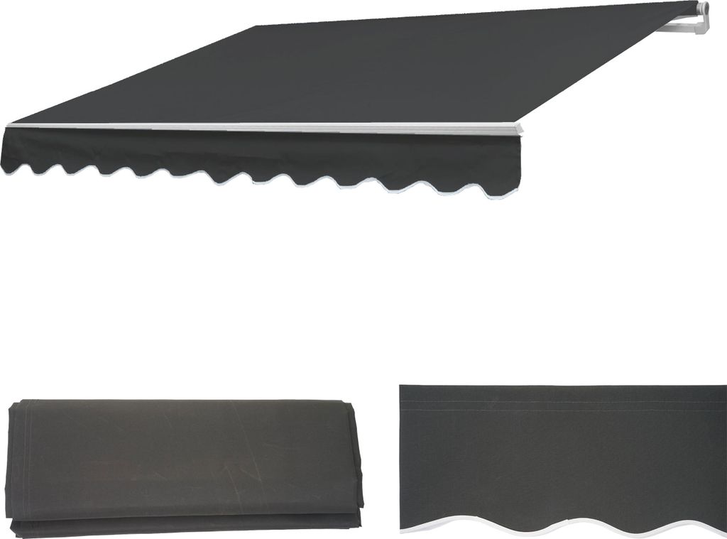 Ersatz-Bezug für Markise HWC-E49, Gelenkarmmarkise Ersatzbezug Sonnenschutz, 2,5x2m Polyester anthrazit