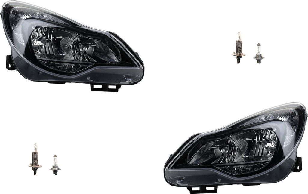Johns, Scheinwerfer Halogen passend für Opel Corsa Satz D 11- mit H7 H1 Li. Re. mit TFL 1216645 1216646 1216673 1216787 1216832 13446801 95510689 ...