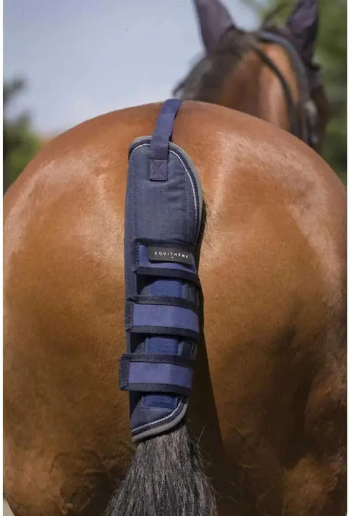 Sottocoda Equithème Tyrex 600D Blu Navy/Grigio/Bianco per Cavalli