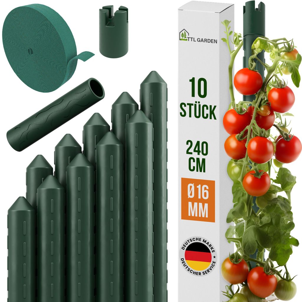 TTL GARDEN Rankstäbe 10er Set 240cm 16mm extra stabil + Produktbild 