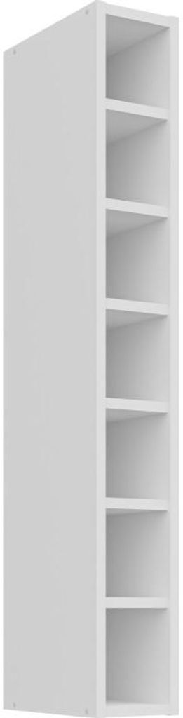 Hoher offener Hängeschrank LUNARA – Breite 15 cm, weiß