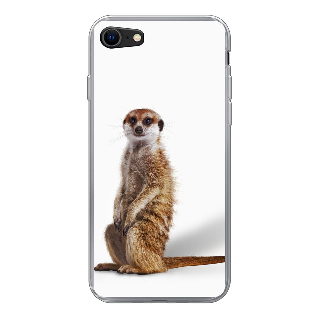 MuchoWow Handyhülle Schutzhülle Hülle für iPhone SE 2022 Erdmännchen - Tiere - Fell Silikon Softcase Handy Hülle - Schutzhülle