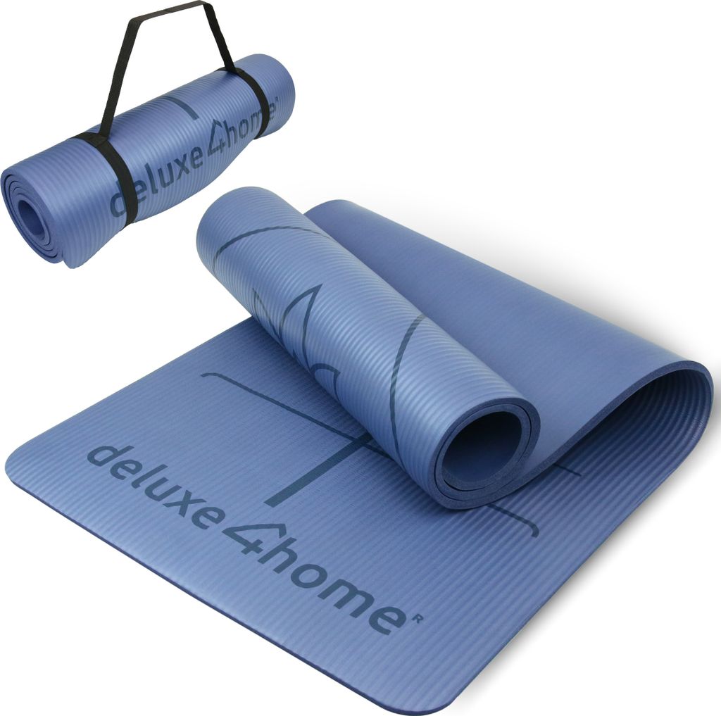deluxe4home® Yogamatte Gymnastikmatte Blau I e NBR Fitness Produktbild 