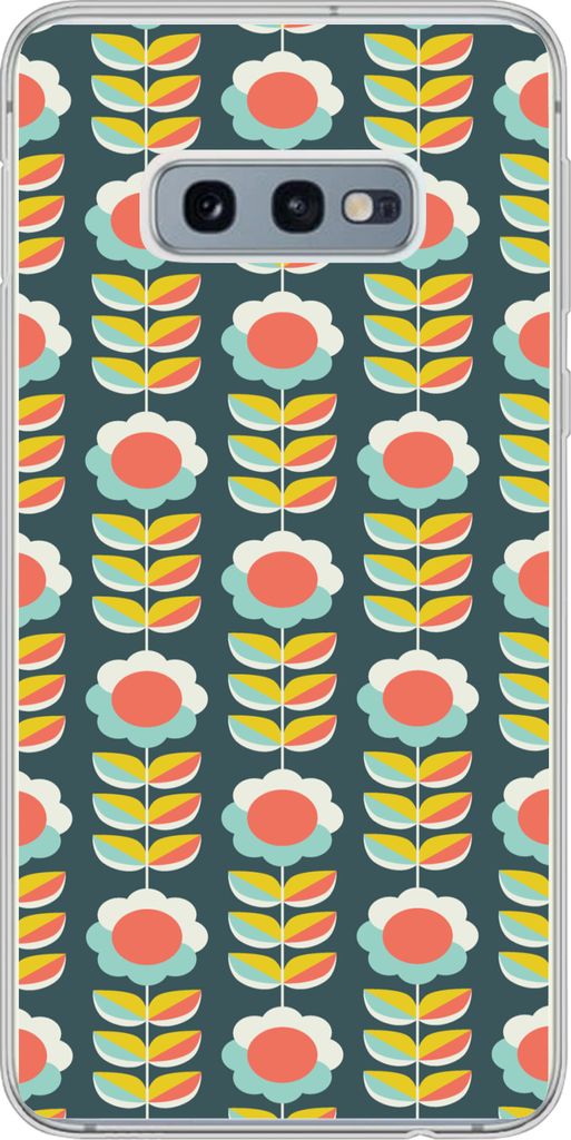 MuchoWow Handyhülle Schutzhülle Hülle für Telefoonhoesje Samsung Galaxy S10e Retro - Blumen - Skandinavisch Silikon Softcase Handy Hülle - H...