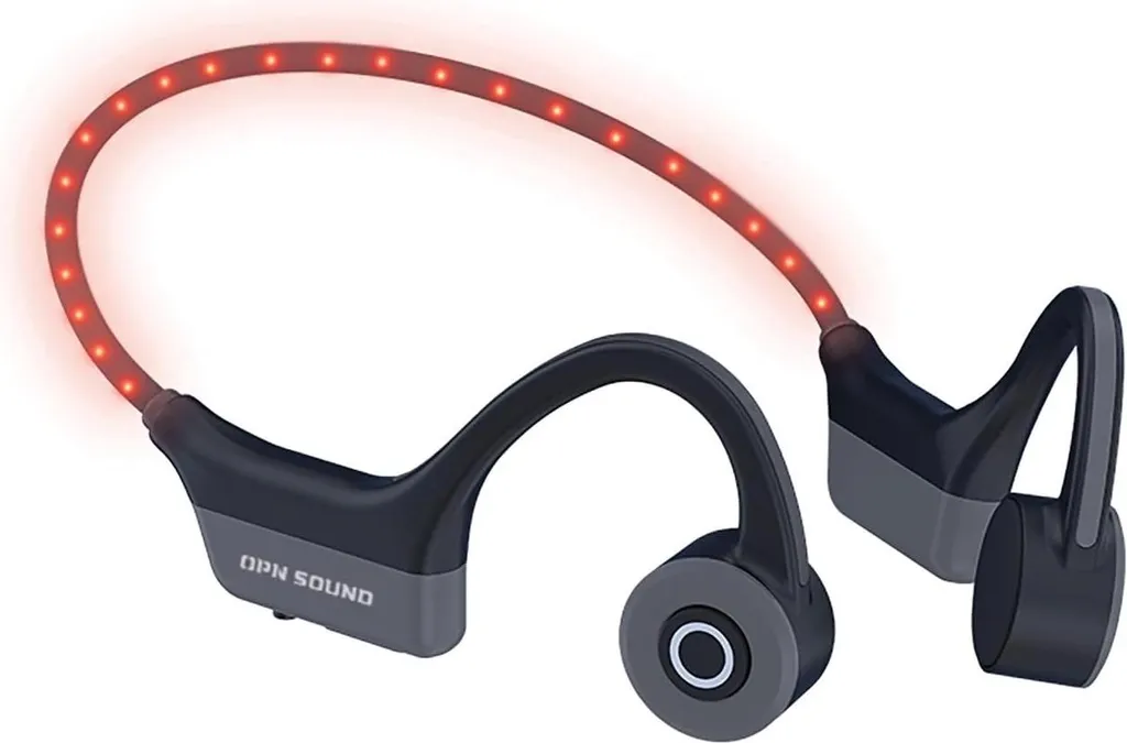 Casque Bluetooth 5.2 OPN SOUND DASHLYTE Noir avec éclairage de sécurité
