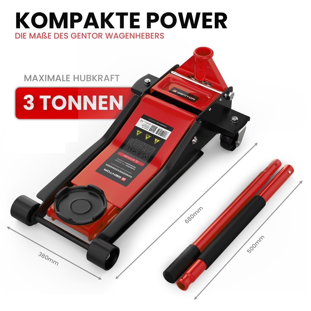 GENTOR Rangierwagenheber 3T Wageneheber hydraulisch Produktbild 4