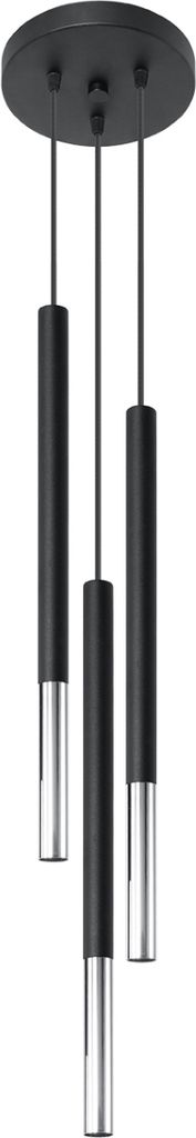 Hängeleuchte MOZAICA 3P schwarz/chrom 3xG9 8W Stahl 90x20x20cm Sollux Lighting