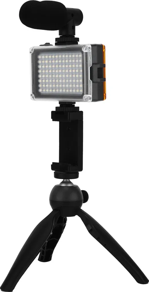 Pack vlog complet : trépied, lampe LED et micro pour vidéo sur mobile