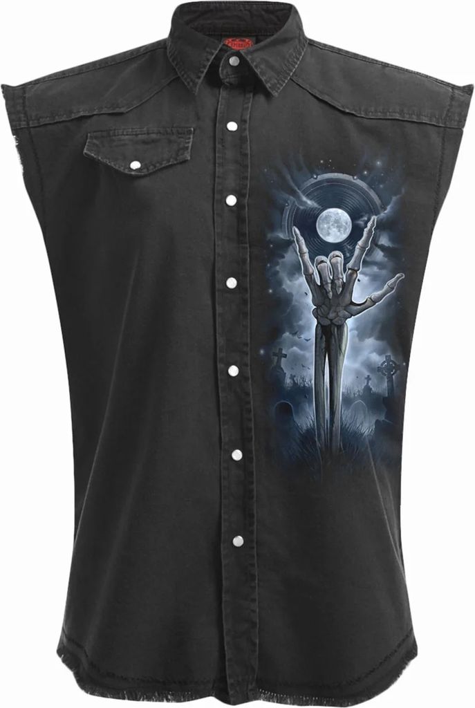 Spiral Direct - "Grim Rocker" Hemd für Herren/Damen Uni Ärmellos HE2699 (XXL) (Schwarz)