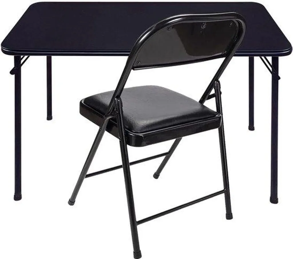 Mobilier de réception pliant et léger en vinyle noir pour intérieur