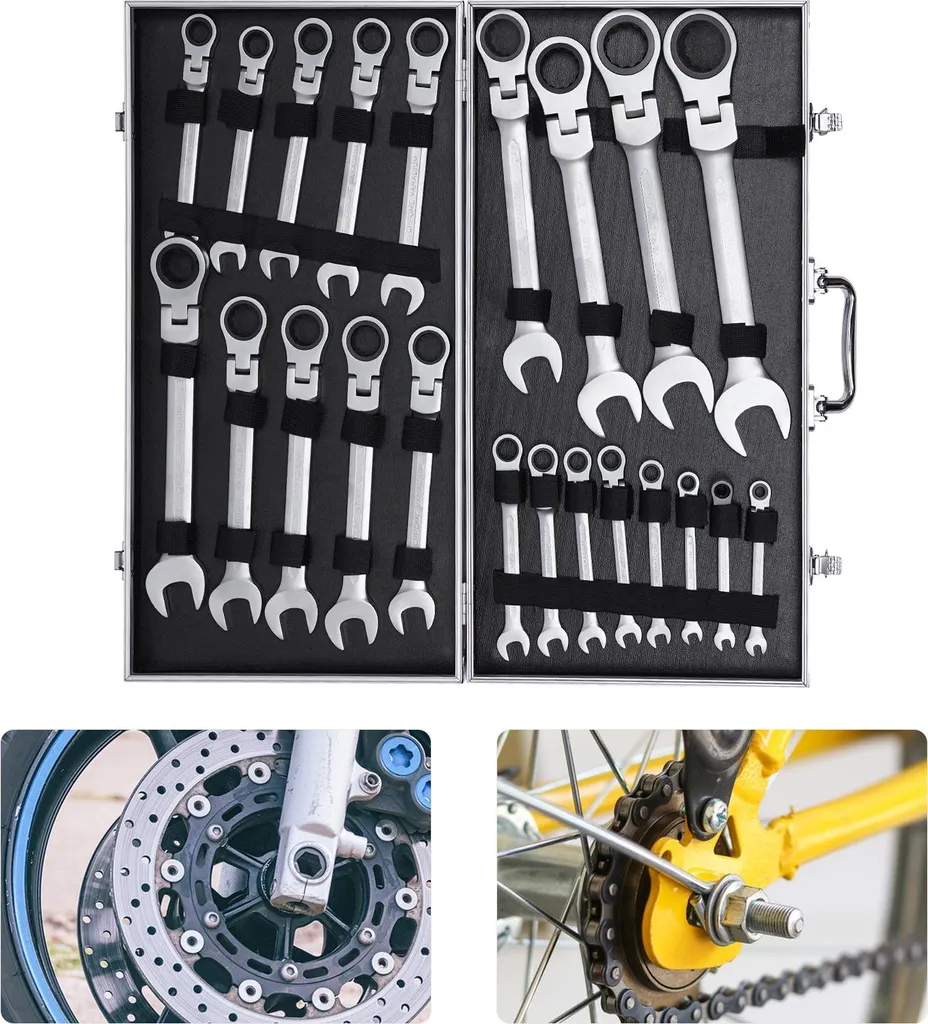 Clé à tête réglable 180° robuste et ergonomique - Pack de 22 pièces - 3