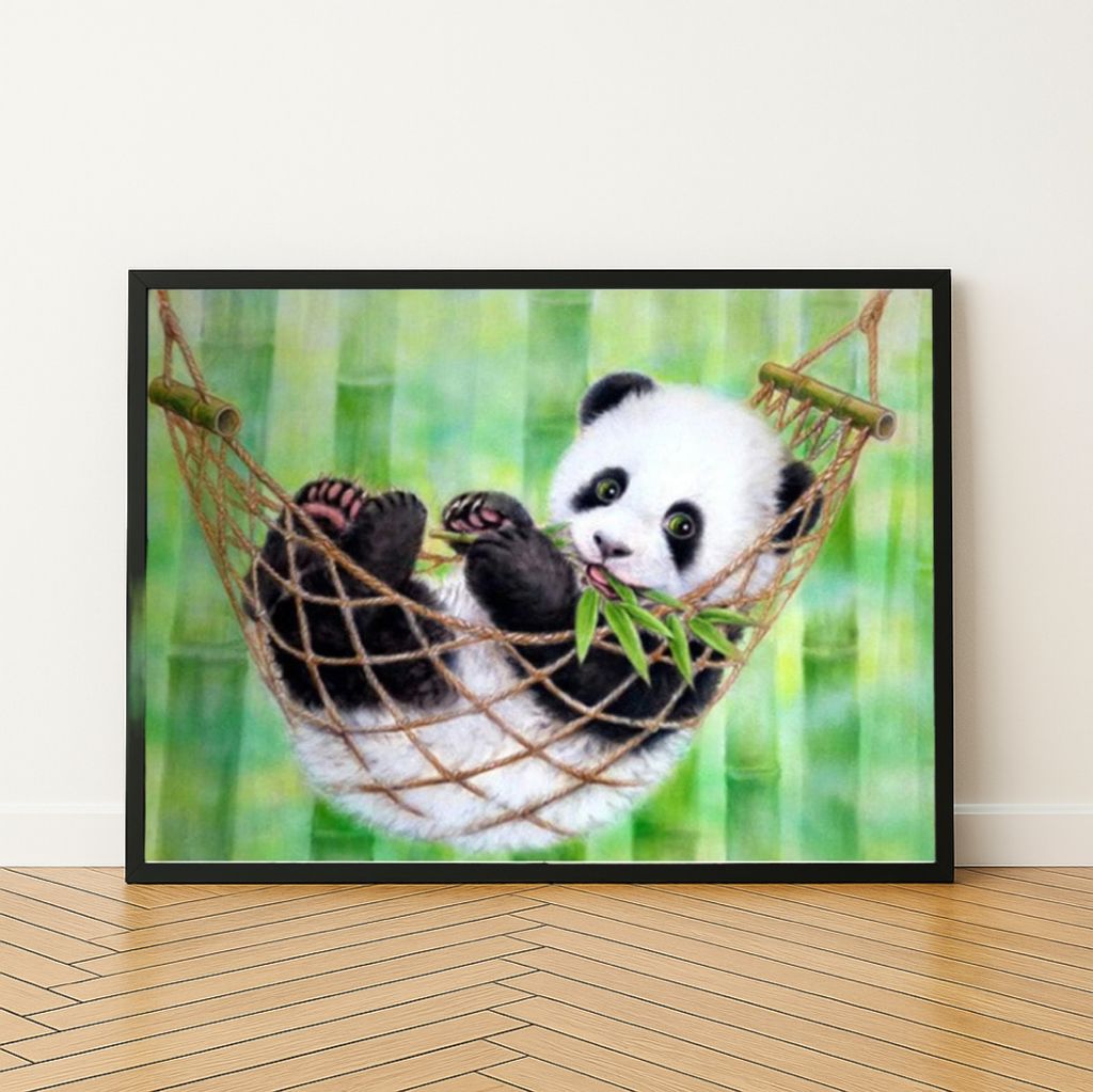 Malování podle čísel s rámem Malování - Okouzlující panda Obrázek produktu 