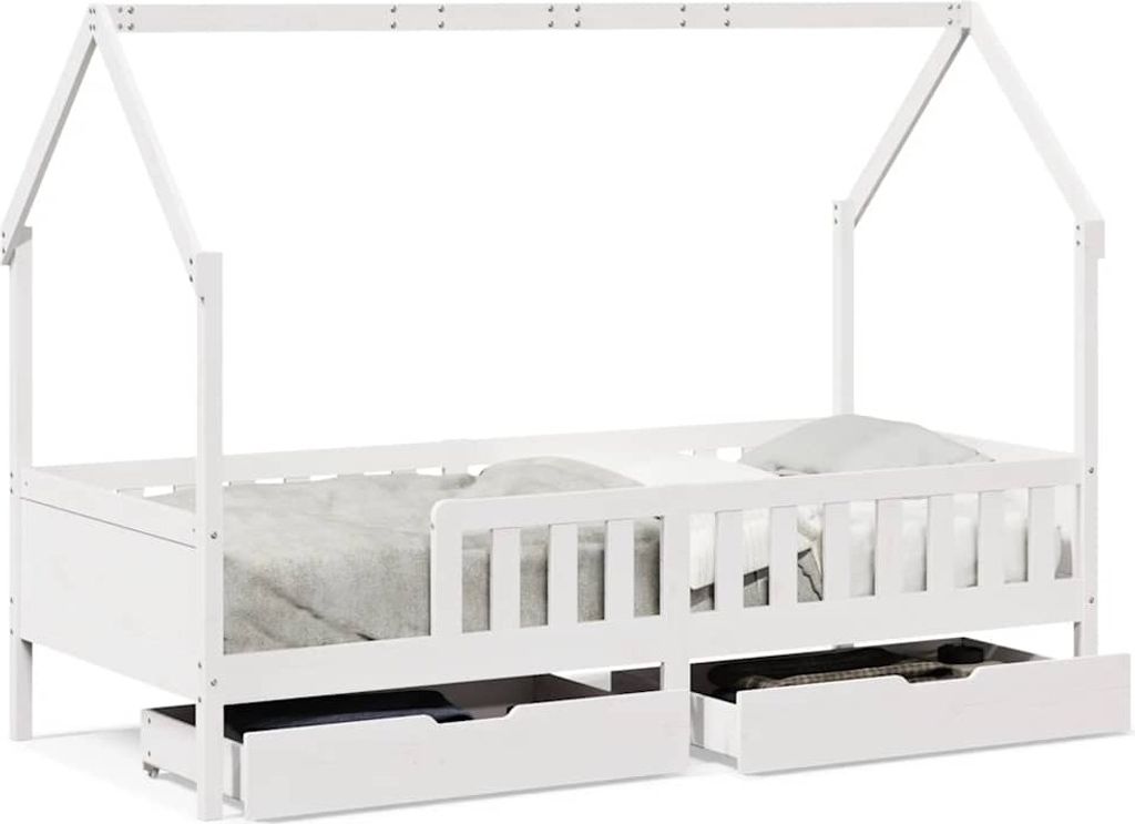 vidaXL Kinderbett mit Schubladen 90x190 cm Massivholz Kiefer