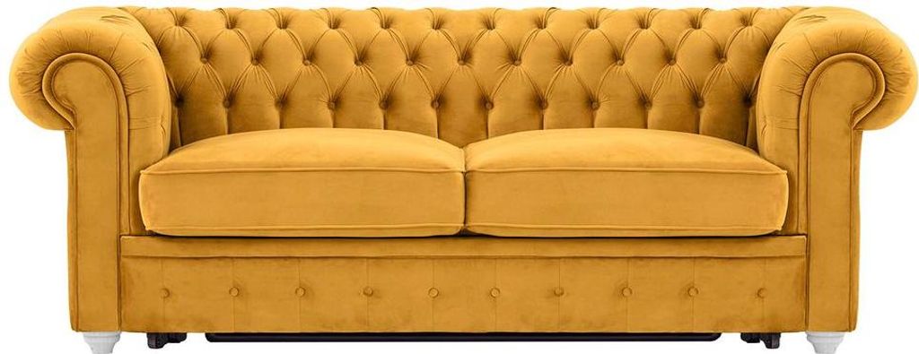 3-Sitzer Chesterfield Max Borneo Schlafsofa-Velluto 8-white