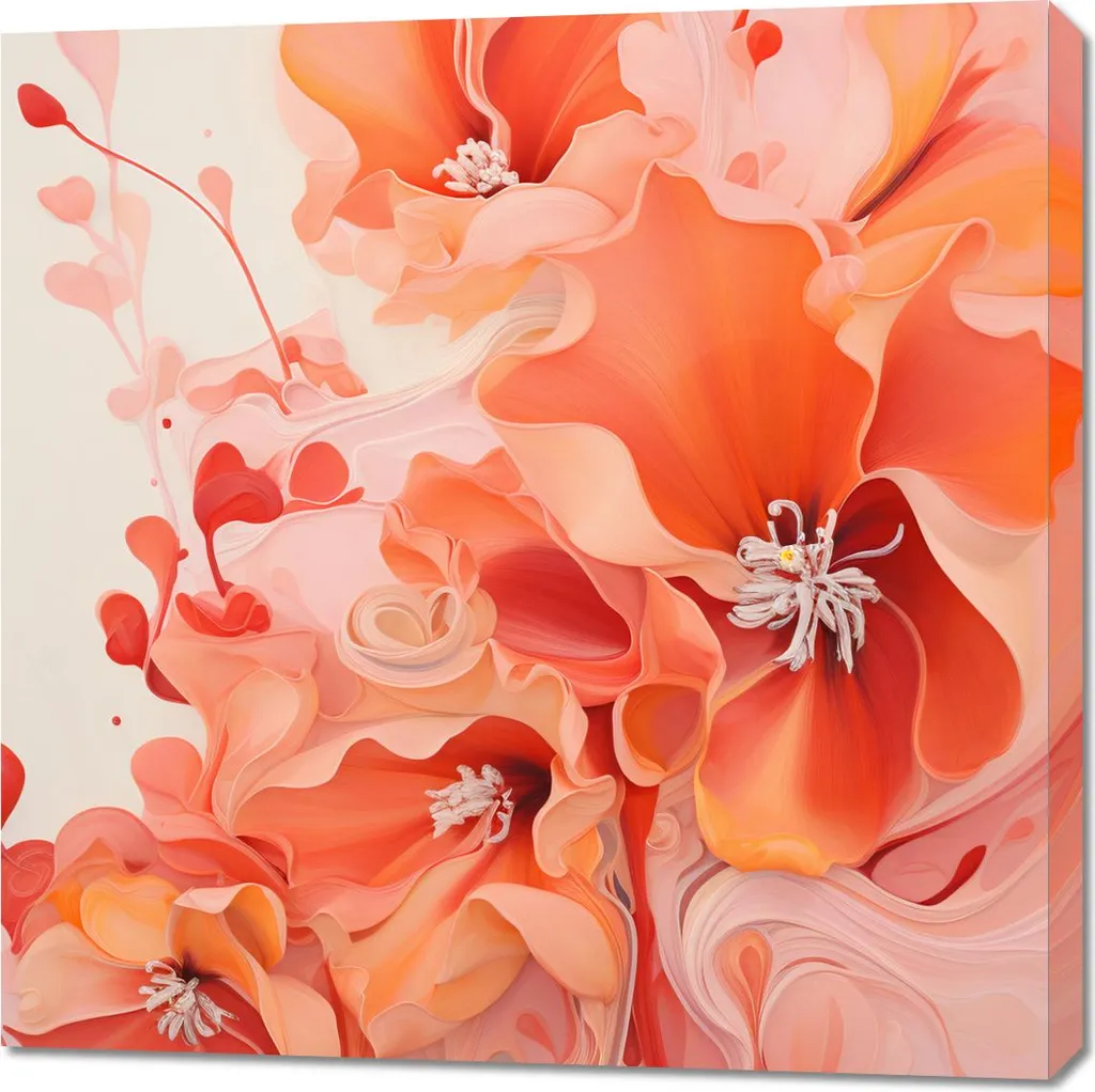 Passion fluide 90 x 90 cm : Toile Carrée aux Finitions Satinées Premium
