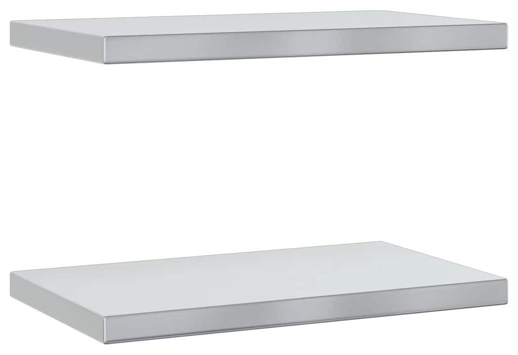 vidaXL Wandregale 2 Stk. 50x30 cm Silbern Edelstahl Produktbild 
