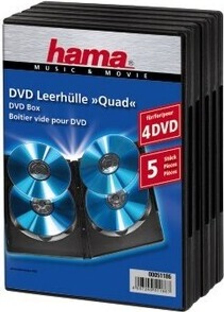 Hama 51186 CD-/DVD-Tasche - CD-Hülle - Schwarz - 4 CD/DVD