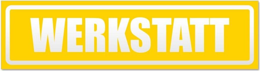 Kiwistar Werkstatt invertiert Magnetschild Schild magnetisch - 60cm Gelb - Magnetfolie für Auto PKW Kfz