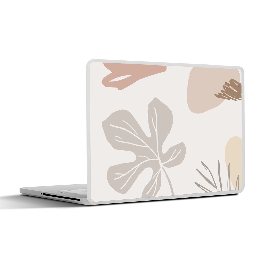 MuchoWow Laptop Aufkleber Sticker Cover Sommer - Laub - Grau 30x21 cm - Sticker für Laptop - Selbstklebend
