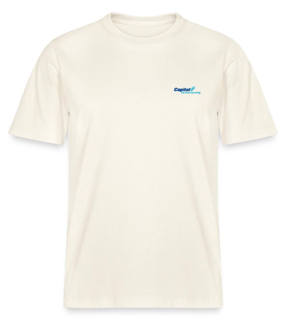 Spreadshirt Stromberg Gesticktes Logo Der Capitol Versicherung Relaxed Fit Uni T-Shirt, S, Naturweiß