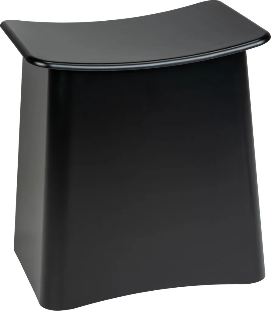 Tabouret de bain Wing noir mat : fini le linge qui traîne au sol !