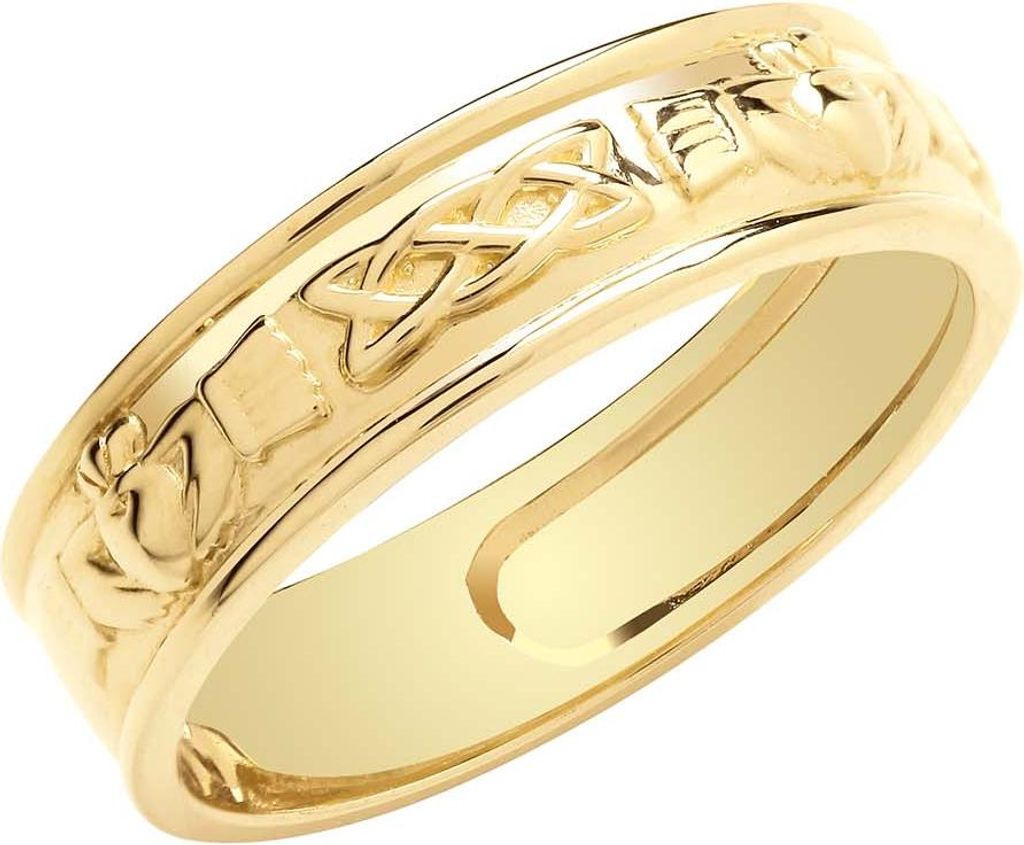 Keltische 9 Karat (375) Gold Damen - Claddagh Ring, 67 (21.3); TRS35249RSX
