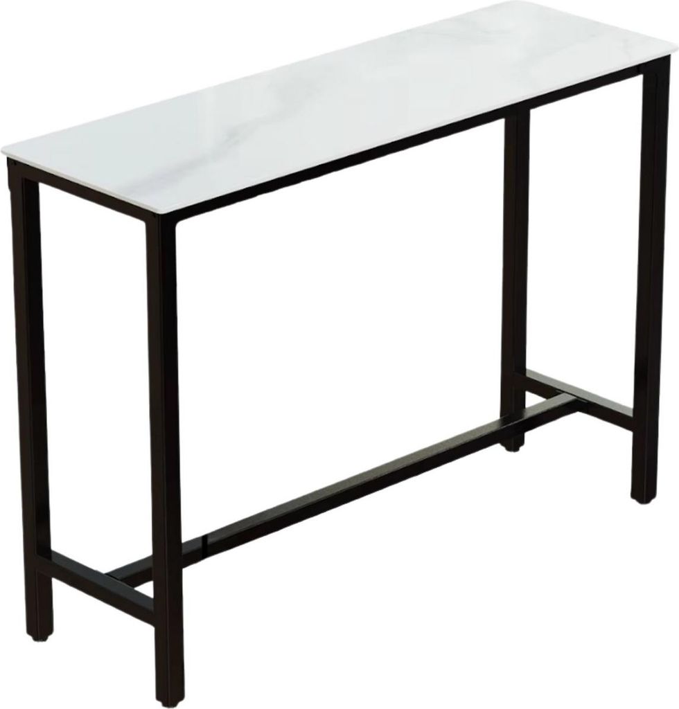 Bolt Edge Stehtisch Milano – 120cm – Marmordesign – Weiß Grau – Für Küche und Wohnzimmer – Für 4–6 Personen