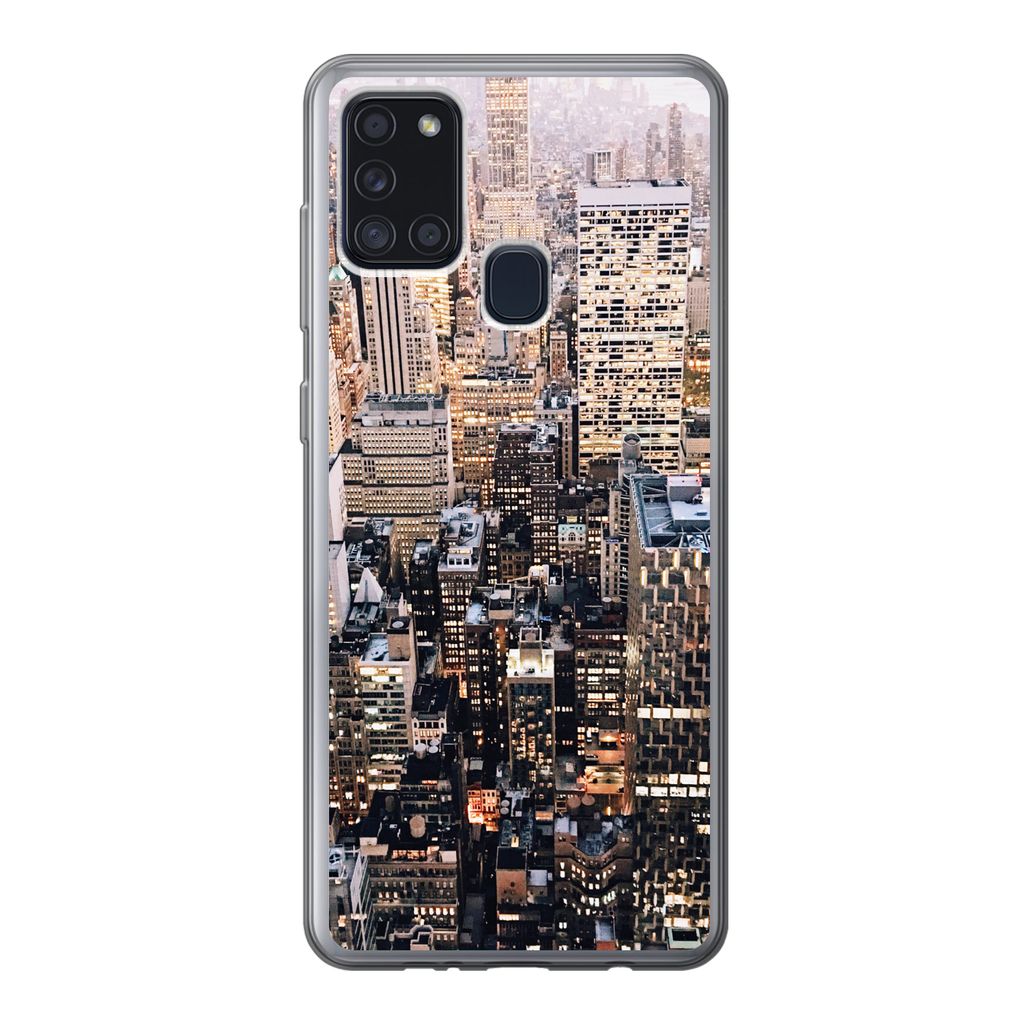 MuchoWow Handyhülle Schutzhülle Hülle für Samsung Galaxy A21s New York - NYC - Amerika Silikon Softcase Handy Hülle - Hartschale