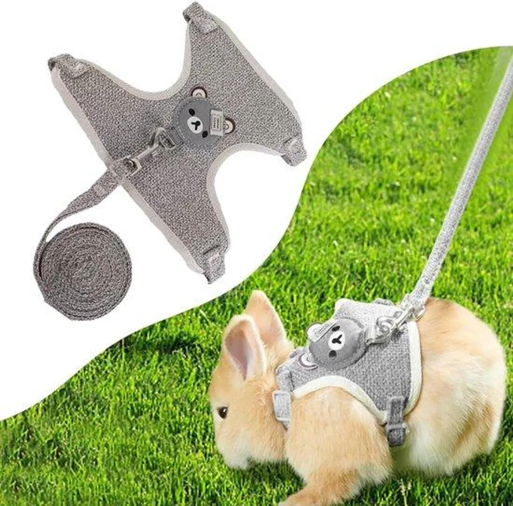 Harnais anti-évasion pour petits animaux ajustable Gris 27-35 cm S