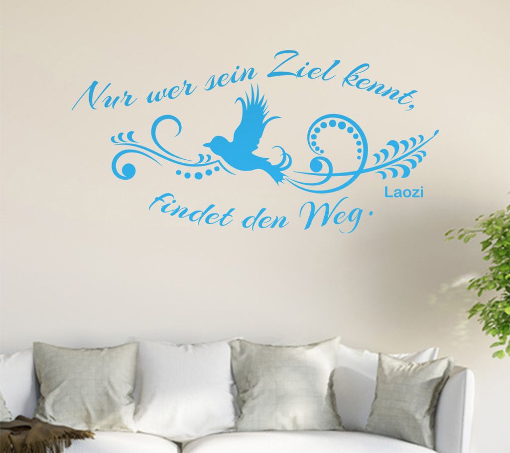 Nur wer sein Ziel kennt ... Wandtattoo in 6 Größen - Wandaufkleber Wall Sticker - Dekoration, Küche, Wohnzimmer, Schlafzimmer, Badezimmer