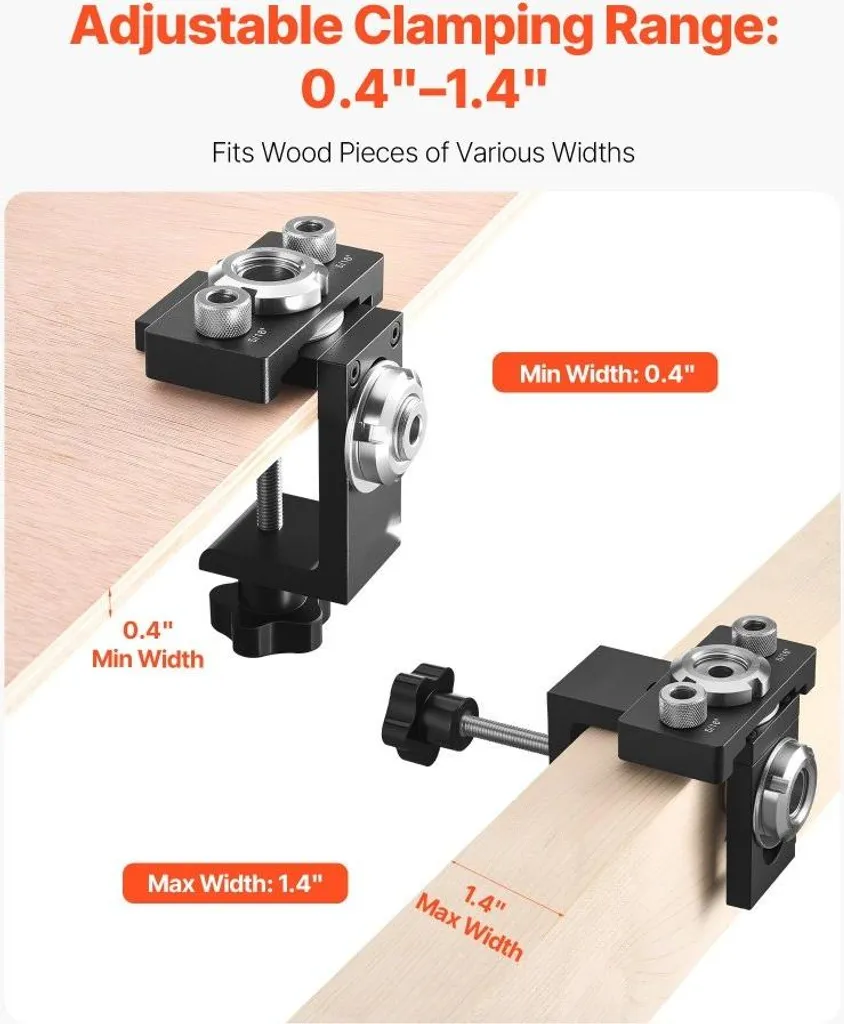 Guide de perçage auto-centré avec jeu de 3 mèches à bois de précision