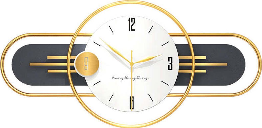 SensaHome Wanduhr Shanghai – Luxusuhr Gold – Exklusives Design – Große Wanduhr – Ø38 cm – Schwarz/Gold