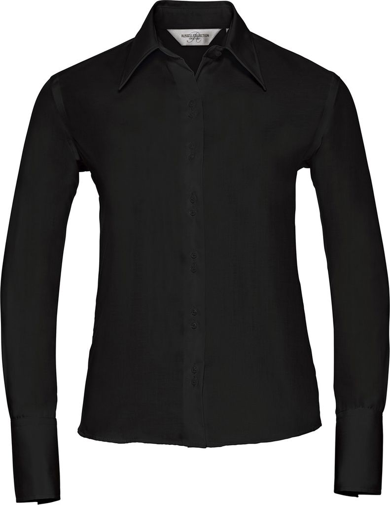 Russell Collection - "Ultimate" Hemd für Damen Langärmlig RW9438 (44 DE) (Schwarz)