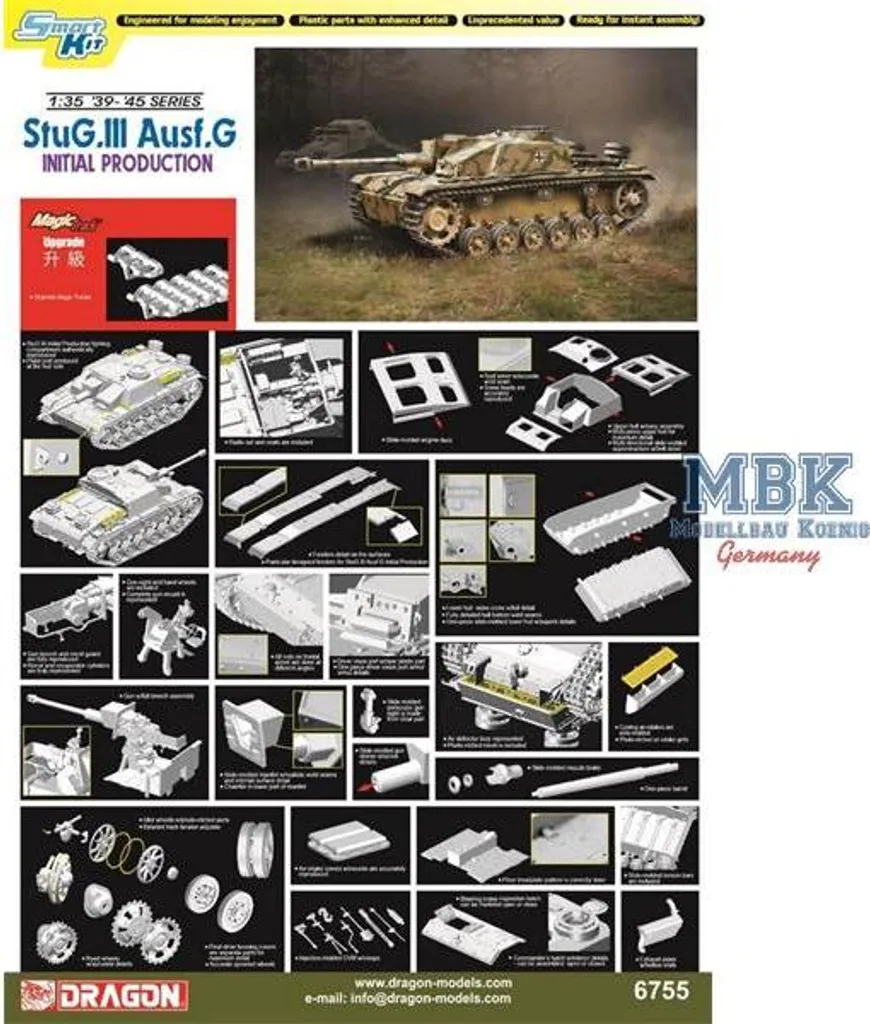 Dragon 6755 StuG III Ausf. G Version Initiale Maquette Char 1/35 - 2
