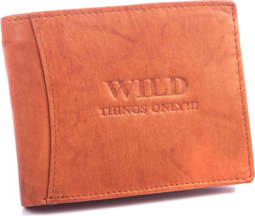 WILD Herrenportemonnaie klassisches EchtLeder Geldbörse mit Münzfach 7 Kartenfächer, Beige