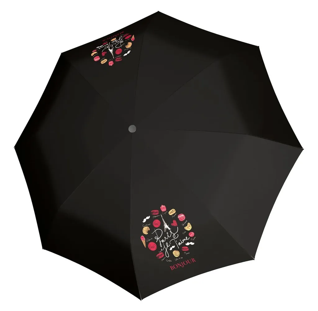 Doppler Fiber Magic Paris Je Taime: Ombrello Tascabile Nero Antivento