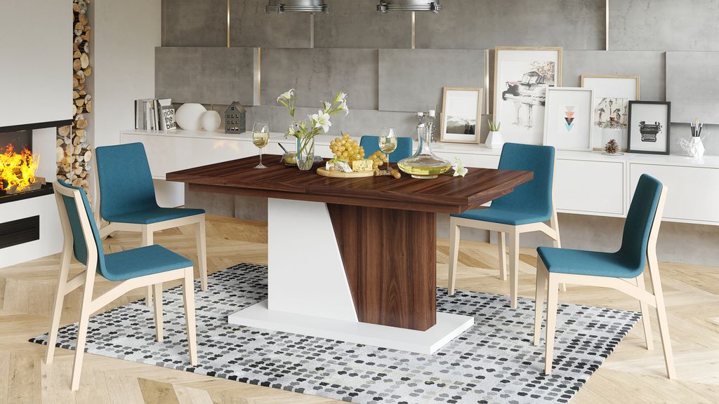 Design Esstisch Tisch Noble Noir ausziehbar 160 bis 218 cm