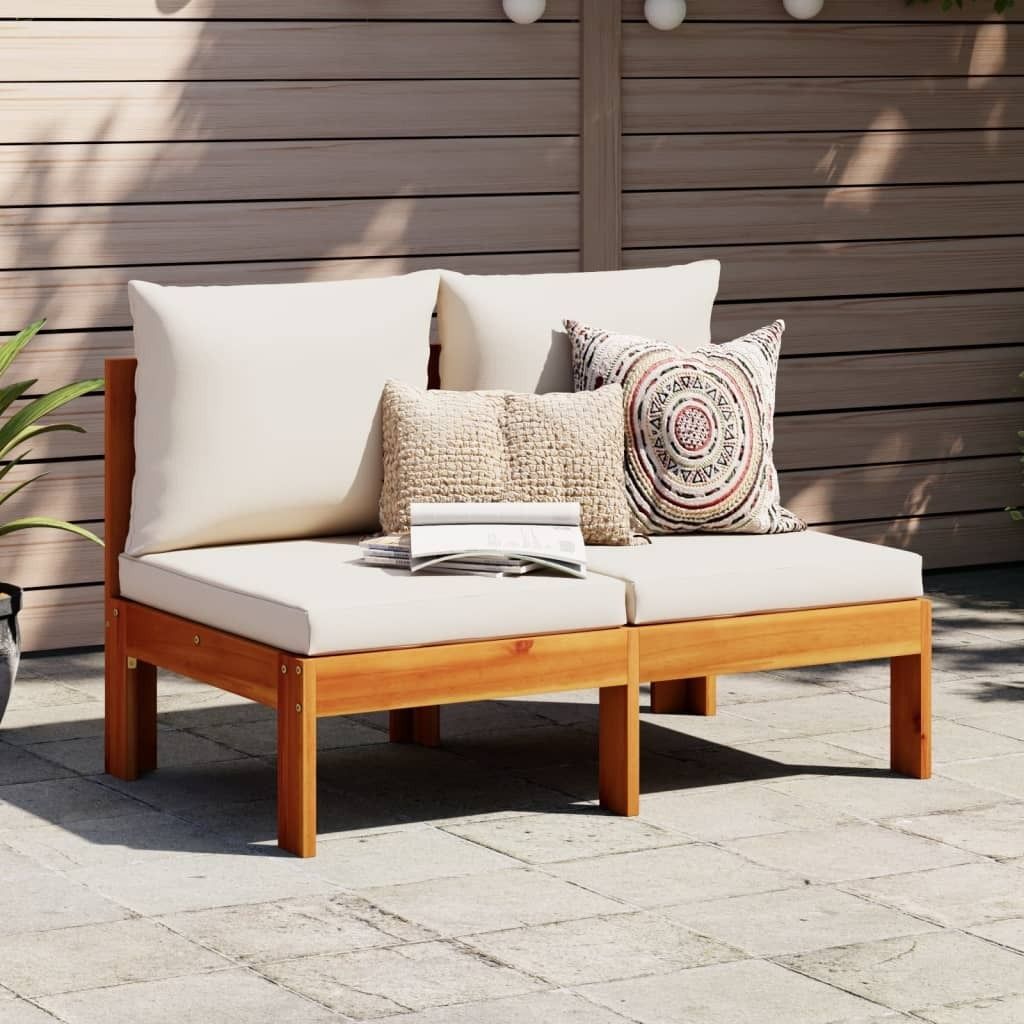 vidaXL Gartensofa ohne Armlehnen mit Kissen 2-Sitzer Produktbild 7