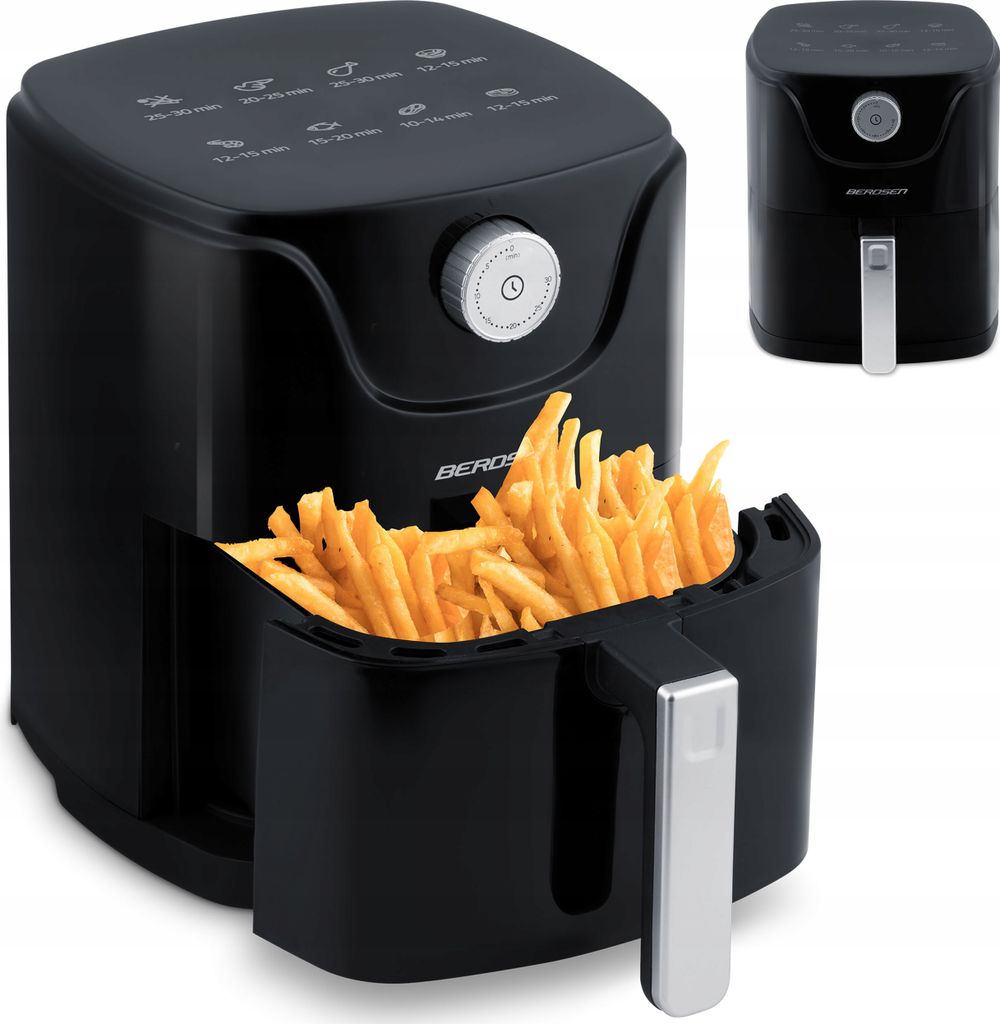 Fettfreie Friteuse Berdsen 1800W - Energieeffizient, Intuitiver Timer