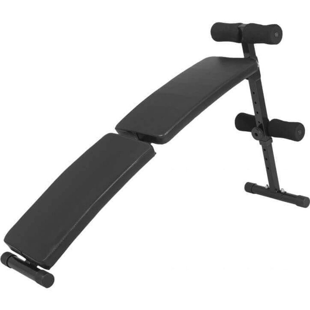 GORILLA SPORTS Sit Up Bank - 5-Fach Verstellbar, mit gepolsterte Beinfixierung, bis 150kg Belastbar, Klappbar, Schwarz - Bauchtrainer, Trainingsb...