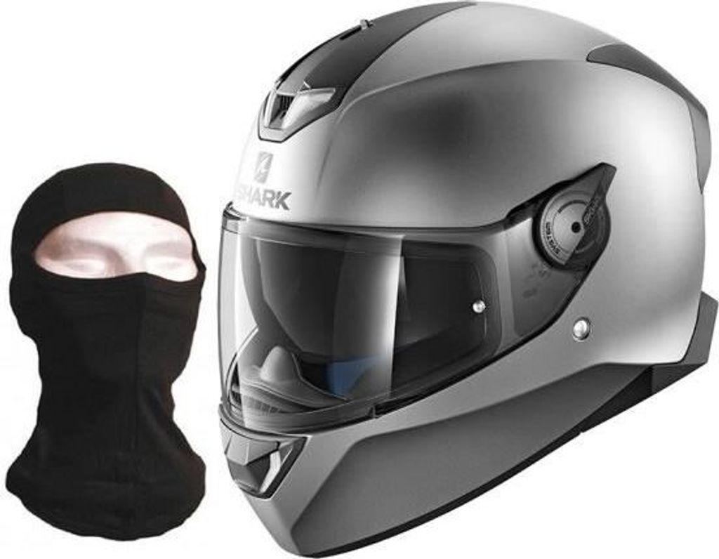 Shark Skwal 2 Blank Mat LED Helm, silber matt, S (55/56)