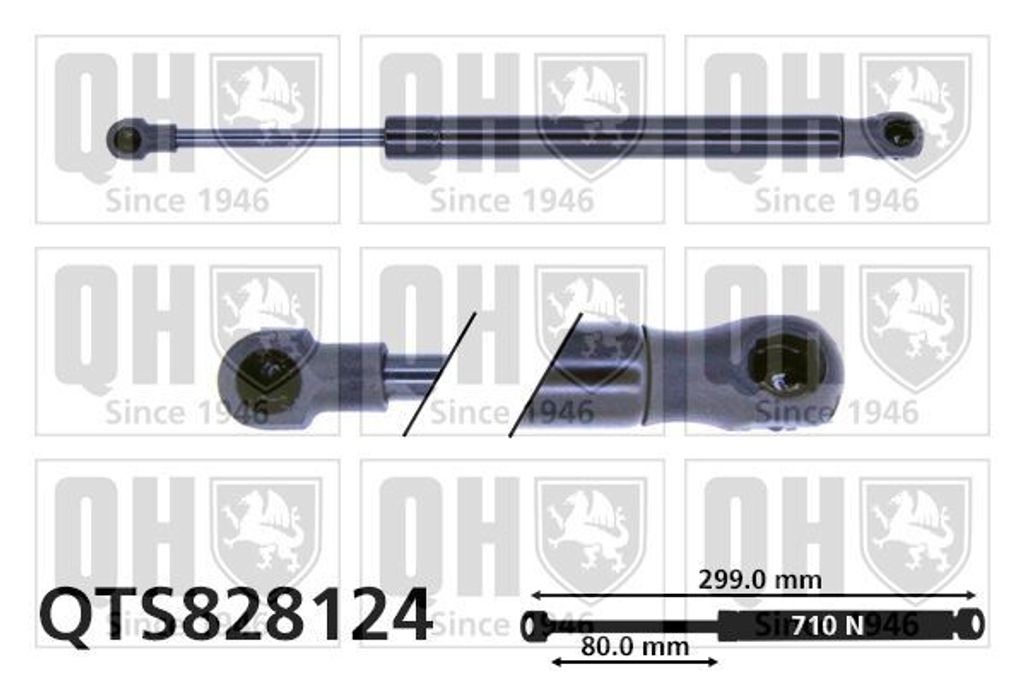 QUINTON HAZELL QTS828124 Gasfeder Heckklappendämpfer für VW Jetta Mk5 (1K) 299mm