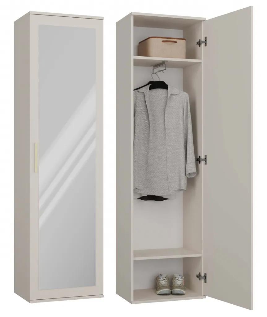 Penderie lingère RASMUS 50 cm cachemire, meuble de rangement mince